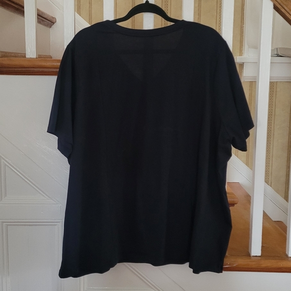 LANDS' END Supima Cotton Navy Blue Shortsleeve Top Size 3X - Picture 3 of 6